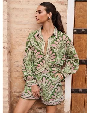 Lipsy Tropical Printed Shorts - Brown