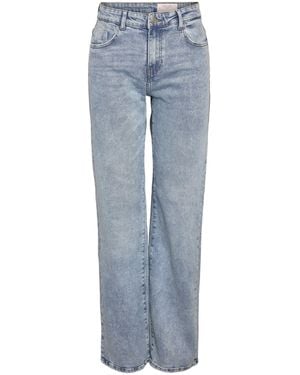 Noisy May Mid Waisted Wide Leg Jeans - Blue