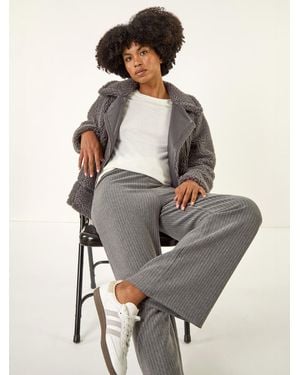 Roman Pinstripe Jersey Stretch Pants - Gray