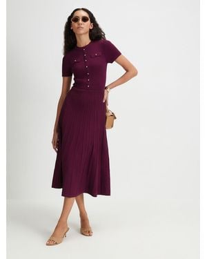 River Island Pointelle Midi Dress - Purple