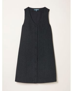 FatFace Fatface Binny Charcoal Tweed Pinny Mini Dress - Blue