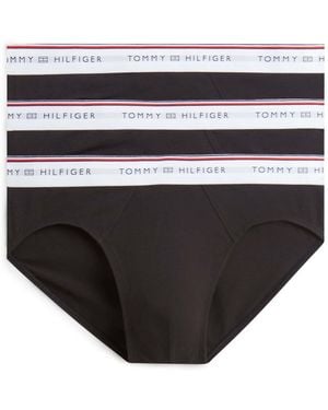 Tommy Hilfiger Global Stripe Logo Waistband Briefs 3 Pack - Black