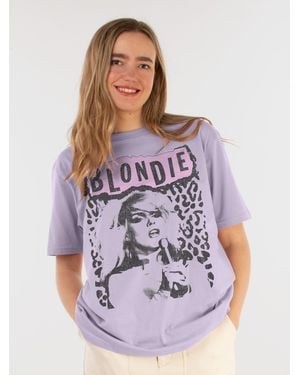 Supacult Blondie Leopard Rose Boyfriend Fit T-Shirt - Purple