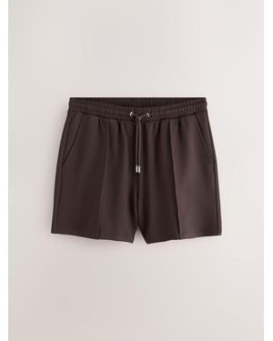 Next Jersey Textured Short Shorts - Brown