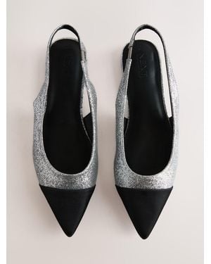 Next Forever Comfort Slingback Bow Flats - Schwarz