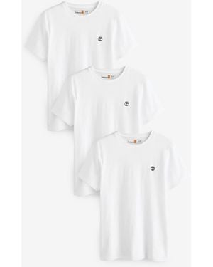 Timberland Dunstan River 100% Cotton T-Shirts 3 Pack - White