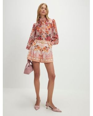 River Island Belted Printed Shorts - Pink