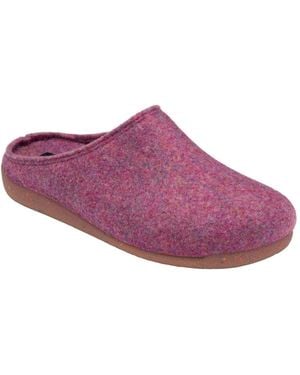 Lotus Textile Mule Slippers - Purple