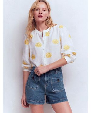 Boden Primrose Denim Shorts - White