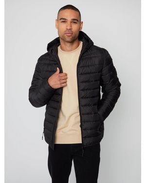 Threadbare Matte Finish Padded Hooded Jacket - Black