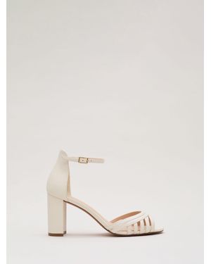Phase Eight Leather Strappy Block Heel Sandals - Natural