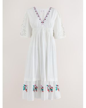 Cath Kidston Strawberry Broderie Dress - White