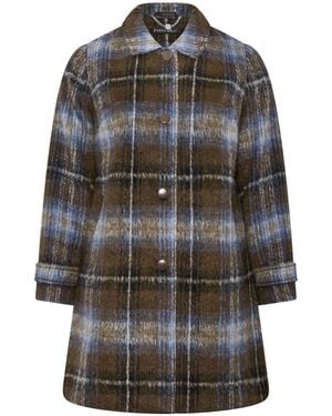 Evans Check Swing Coat - Grey