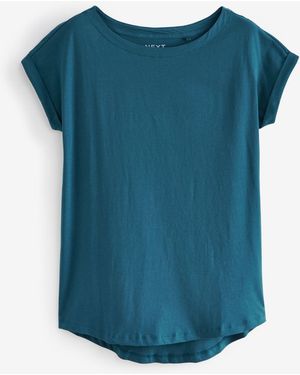 Next Cap Sleeve Cotton T-Shirt - Blue