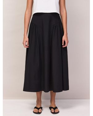 Ro & Zo Cotton Gathered Skirt - Black