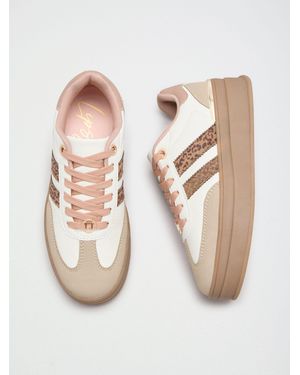 Lipsy Standard Fit Chunky Gum Sole Sports Sneakers - Natural