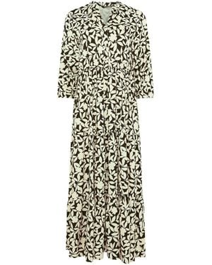 M Com Tiered Maxi Dress - White