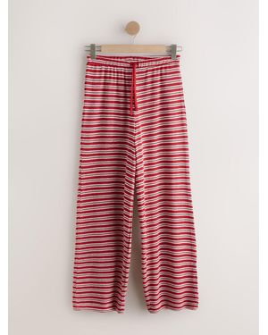 Next Knit Look Wide Leg Trousers - Red