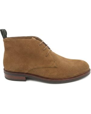 Jones Bootmaker Jones Bootmaker Tan Suede Deacon Wide Fit Suede Leather Chukka Boots - Brown