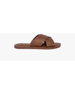 Superdry Vintage Cross Strap Slides - Brown