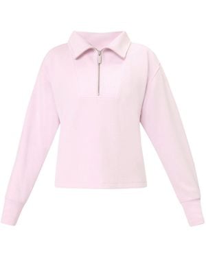 Sweaty Betty Sand Wash Half Zip Crop Sweatshirt - Pink