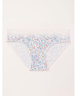 FatFace Fatface Ivory Strawberry Bee High Leg Panties - White