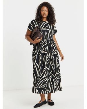 Simply Be Waffle Jersey Midi Dress - White