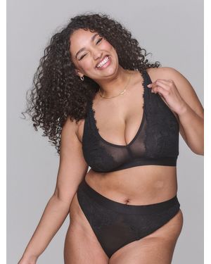 Lemonade Dolls Synergy Lace And Mesh Full Brief Panties - Gray