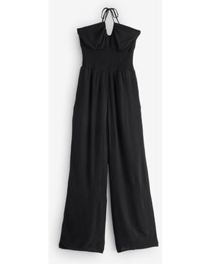 Hollister Smocked Waist Multi Way Strapless Jumpsuit - Black