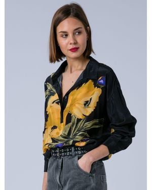 Religion Lauren Large Floral Print Shirt - Gray