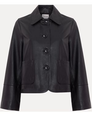 Phase Eight Pippa Leather Jacket - Black