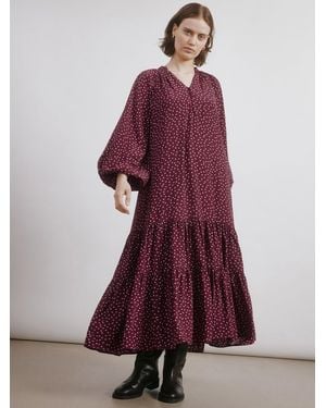 Albaray Burgundy Spot Dress - Purple