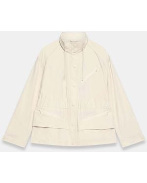 Mint Velvet Drawstring Cropped Jacket - Natural