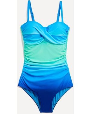 Linzi Capri Weicher, Figurformender Bandeau-Badeanzug Mit Körbchen Und Abnehmbaren Trägern - Blau