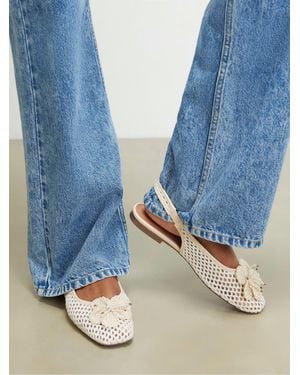River Island Flower Crochet Flat Slingback Shoes - Blue