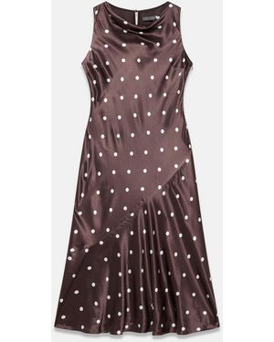 Mint Velvet Satin-Midikleid Mit Polka Dots - Lila