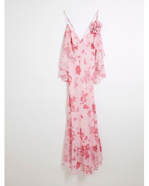 River Island Floral Print Angel Sleeve Corsage Maxi Dress - Pink