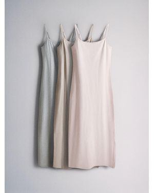 The Set Ribbed Strappy Jersey Maxi Dresses - Multicolor