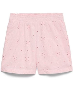 Vero Moda Broderie High Waisted Shorts - Pink