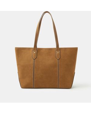 Accessorize Suedette Tote Bag - Brown