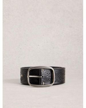 White Stuff Punch Out Floral Belt - Natural