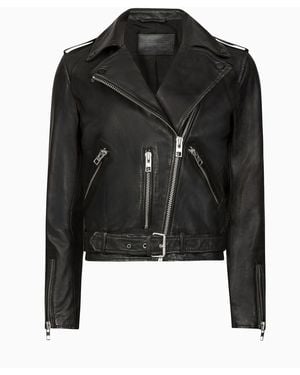 AllSaints Balfern Leather Biker Jacket - Black