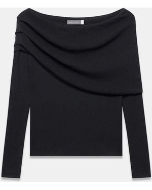 Mint Velvet Drape Detail Knit Top - Blue