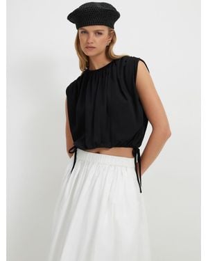 River Island Short Sleeve Bubble Hem T-Shirt - Black