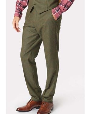Brook Taverner Brook Taverner Wool Check Suit Pants - Green