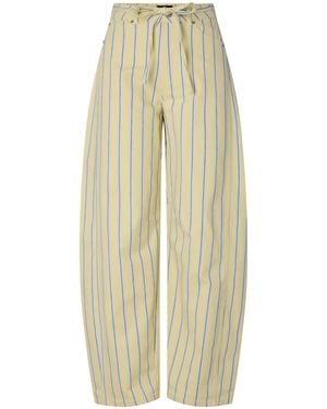 Pieces Mid Waist Tie Barrel Jeans - White