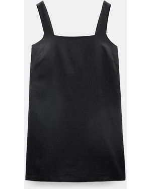 Hush Square Neck Linen Blend Mini Dress - Schwarz