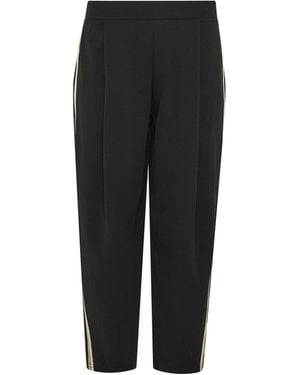 PixieGirl Petite Satin Side Stripe Barrel Pants - Black