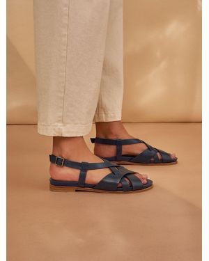 Celtic & Co. Leather Woven Detail Sandals - Brown