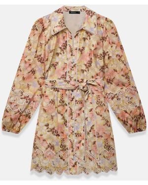 Mint Velvet Floral Print Mini Dress - Natural